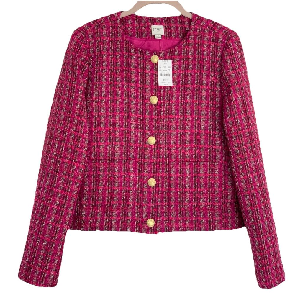 J. Crew Factory Pink Tweed Blazer